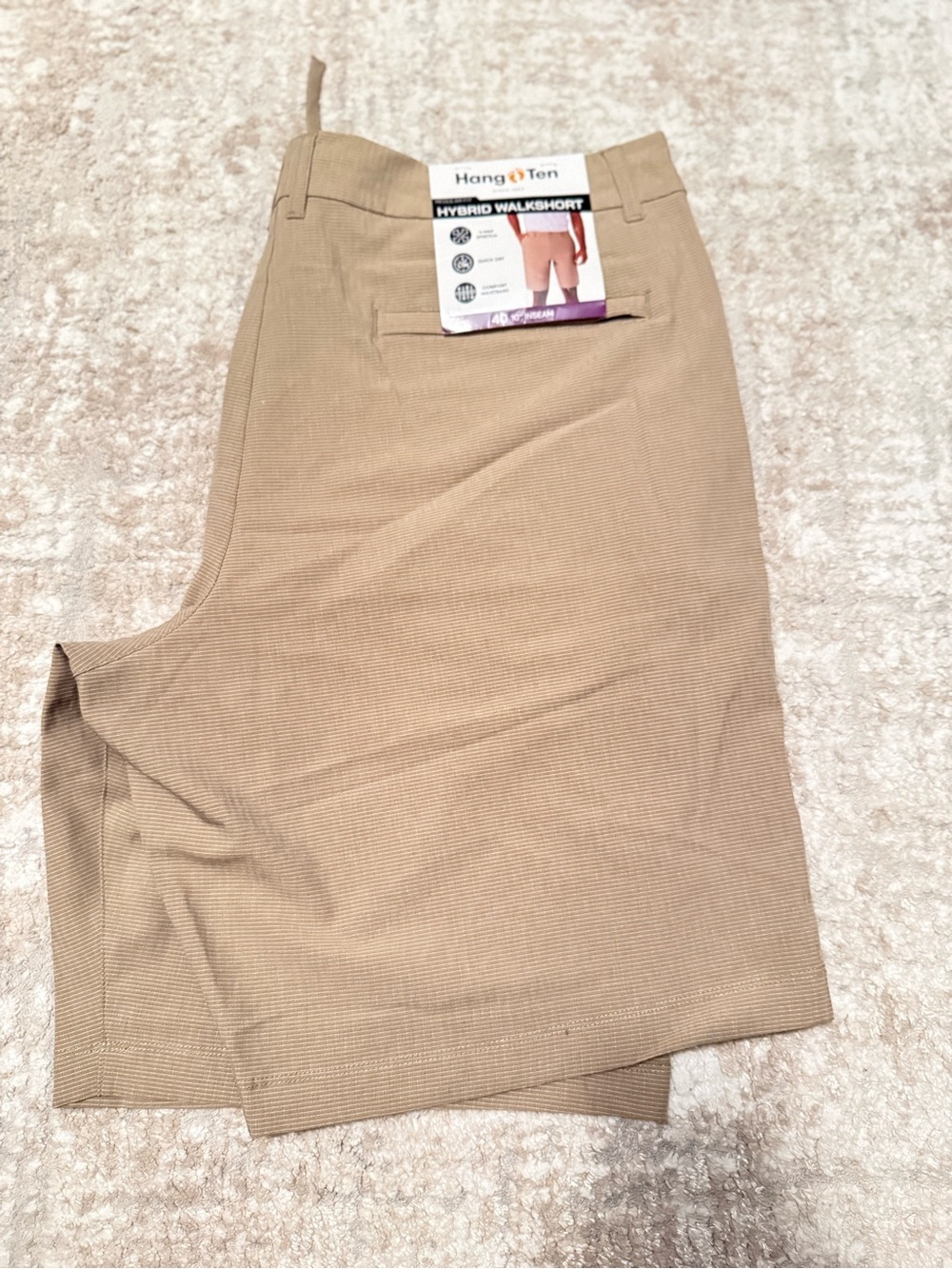 Hang Ten Hybrid Walkshort Men’s Shorts - Khaki/Tan size 40-NWT